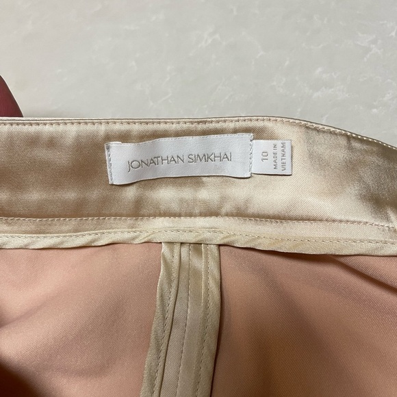 EUC Jonathan Simkhai Wide Leg Satin Finish Trousers - Picture 3 of 4